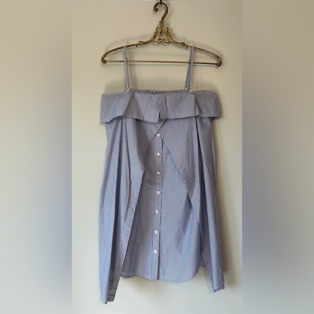 Fun Dolce Vita faux buttoned shirt dress- strapless or w/ removable straps
